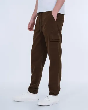 2t Jayden Regular Fit Tall Utility Cargo Trousers (brown)