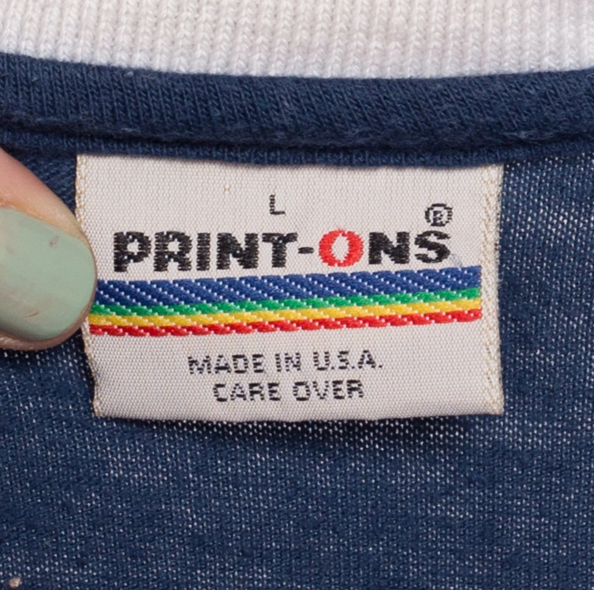80s Rainbow Striped Polo Shirt - Men's Medium