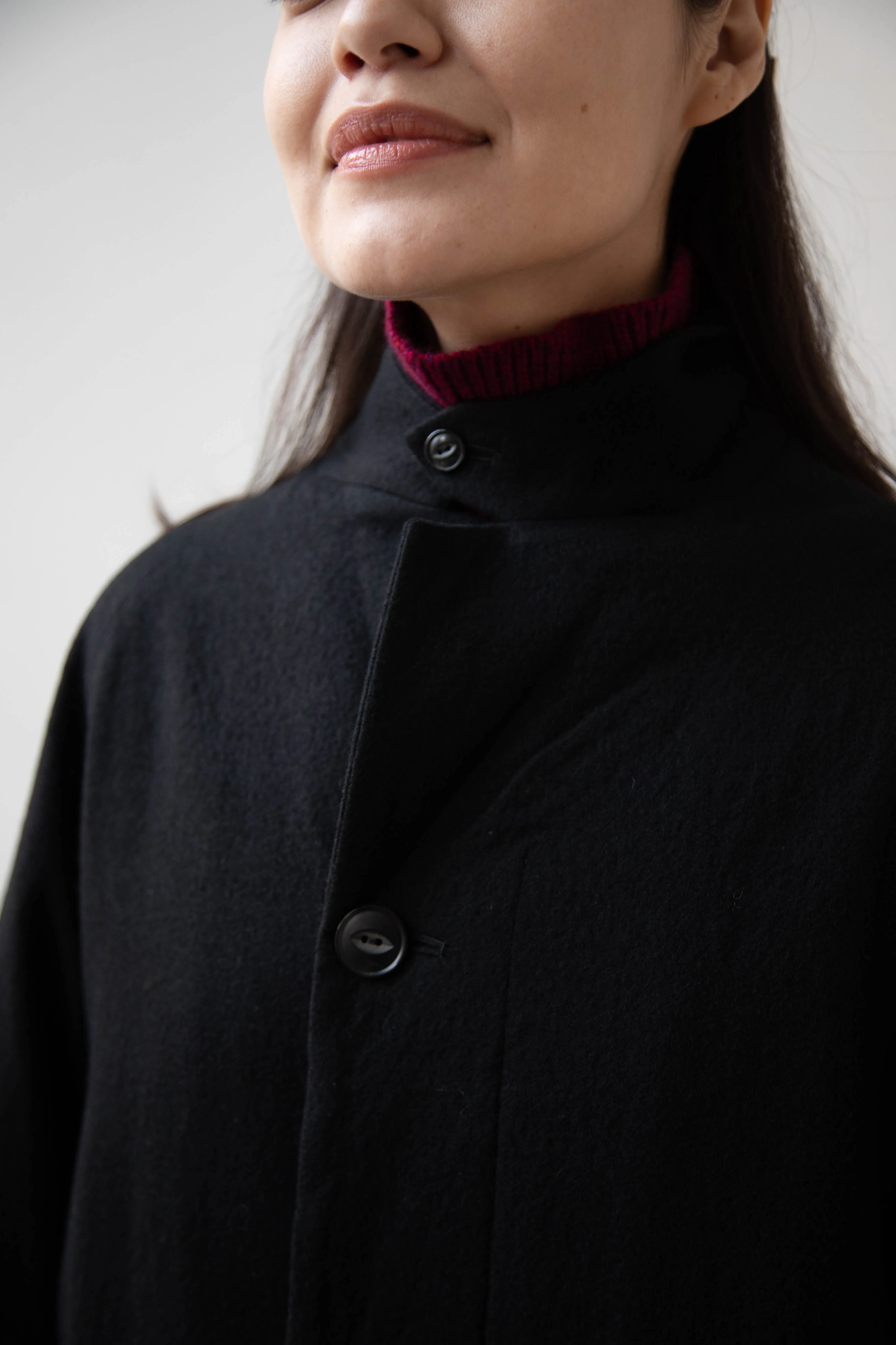 Arts & Science | Raglan Sleeve Chester Coat in Black