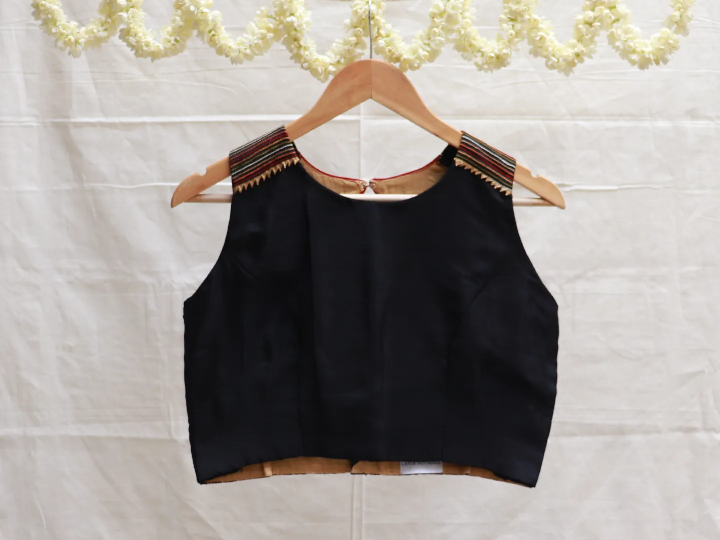 Black soft silk, Hand embroidery blouse