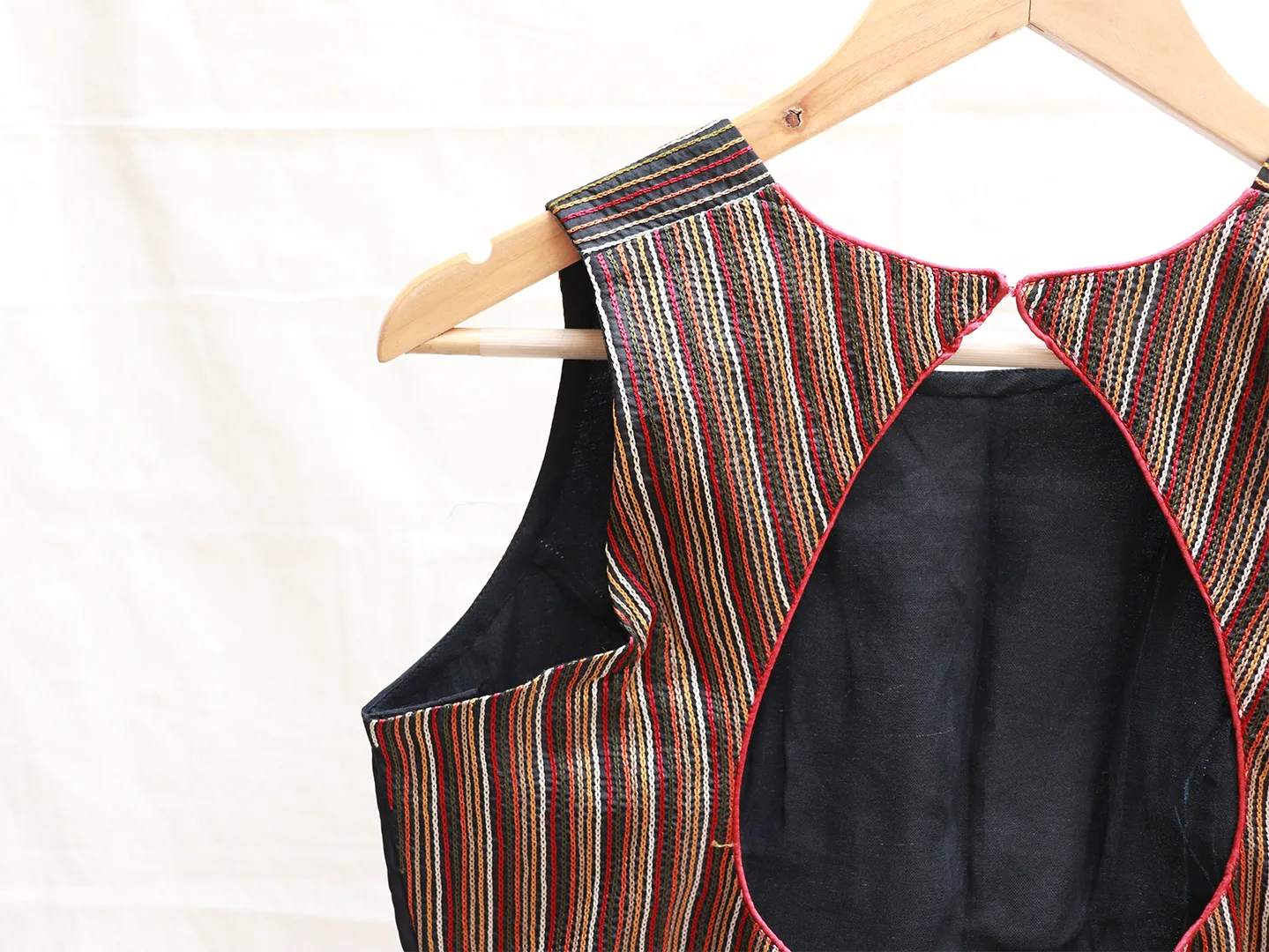 Black soft silk, Hand embroidery blouse