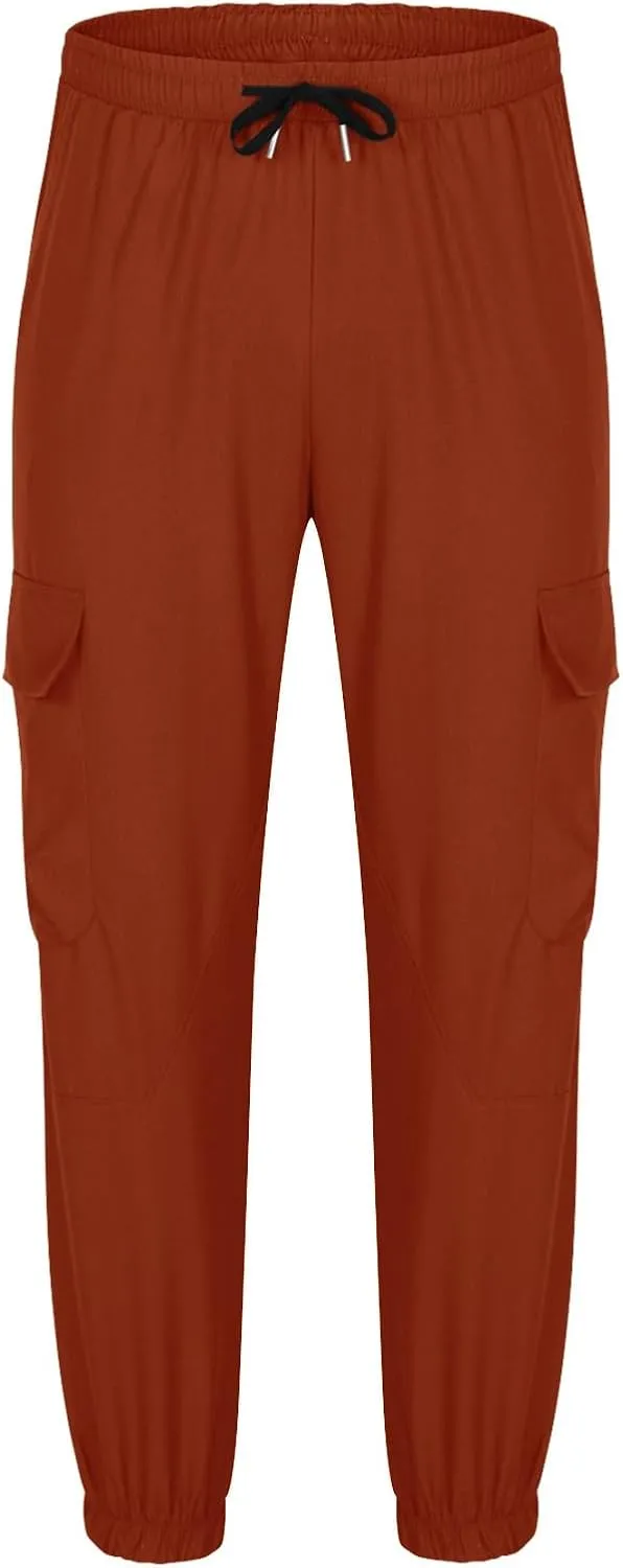 CAITS Men's Sweatpants with Multi Pockets Athletic Training Joggers Drawstring Stretch Elastic Waist Trousers Tapered Pants