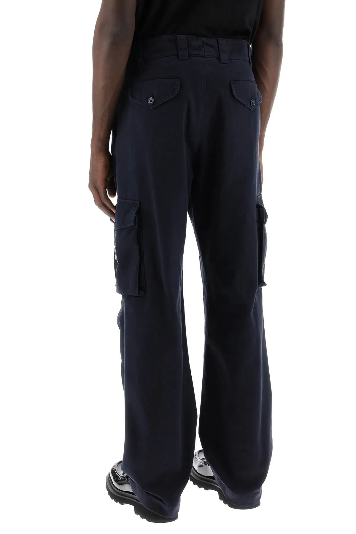 cargo pants with logo plaque