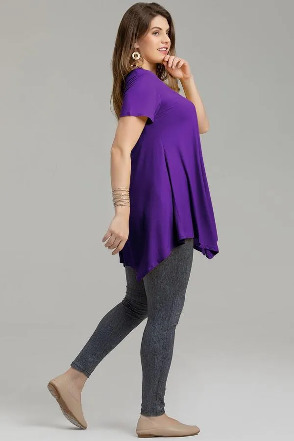 Casual T Shirt V-Neck Solid Color Tops for Leggings-LARACE 8036