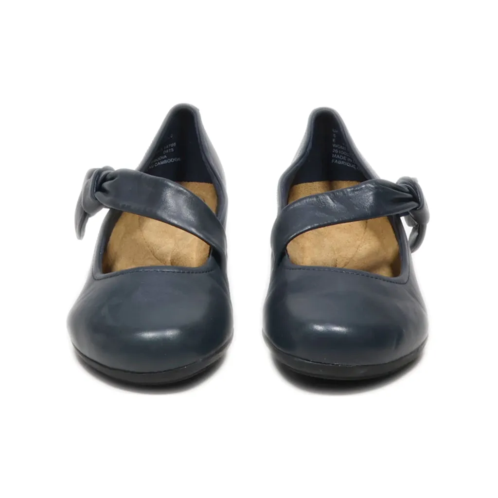Clarks Mid-Heel Shoes Leather Blue Colour For Women