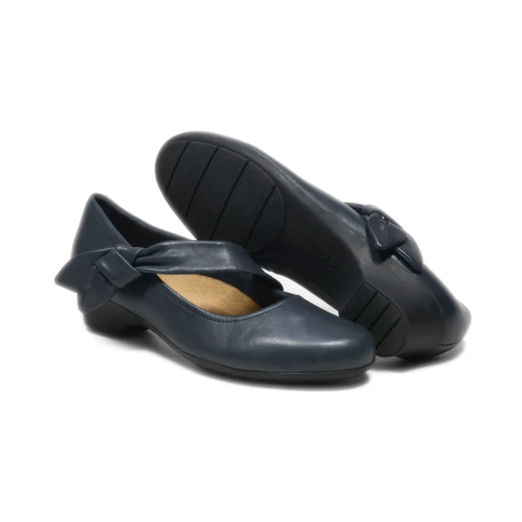 Clarks Mid-Heel Shoes Leather Blue Colour For Women