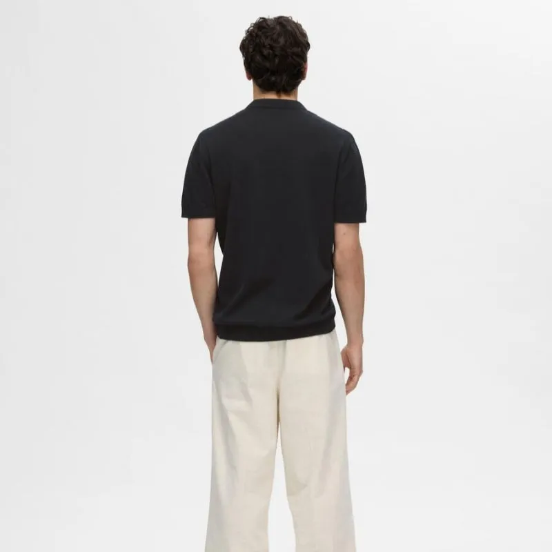 Custom Striped Woolen Knit Polo - Short Sleeve OEM/ODM Men's Knitwear