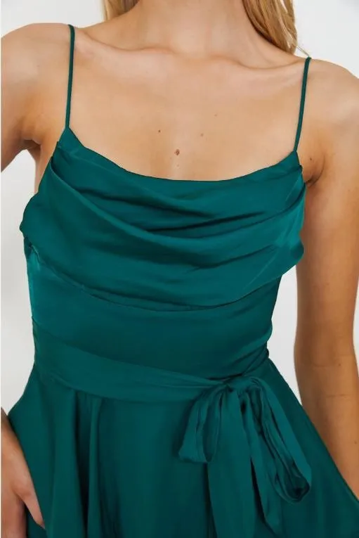 Double Ruched Cami Mini Romper Dress