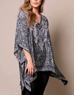 Fair Trade Flowy Tunic - Black Silver