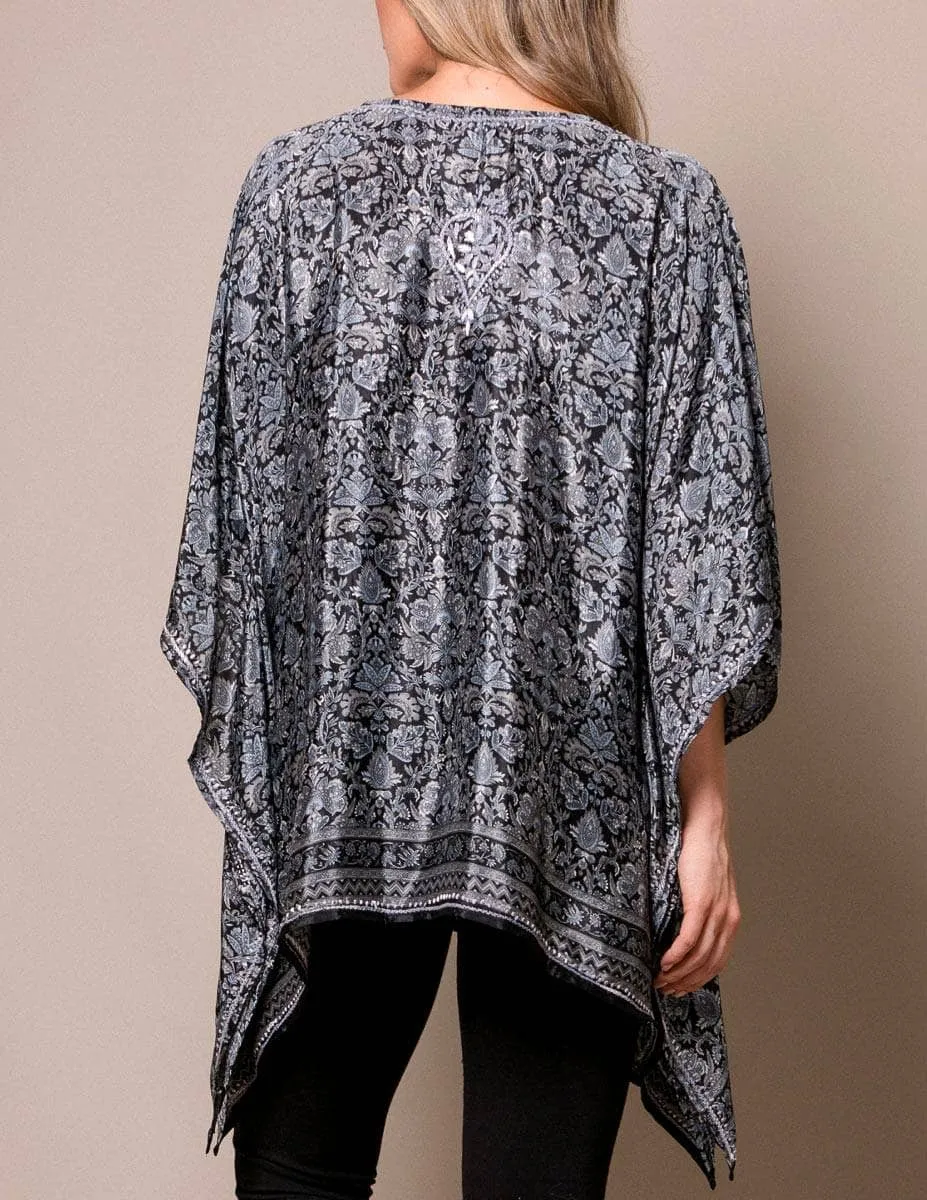 Fair Trade Flowy Tunic - Black Silver