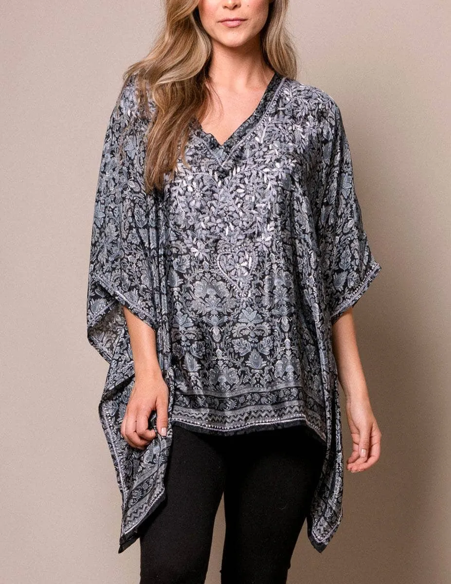 Fair Trade Flowy Tunic - Black Silver