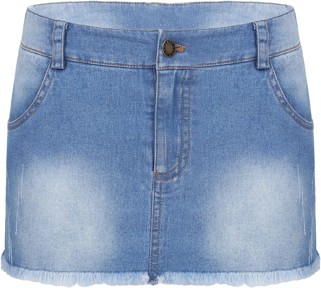 FEESHOW Women Denim Skirts Y2K Low Rise Mini Skirts 90s Grunge Sexy Jean Skirts Slim Fit Pencil Short Skirts