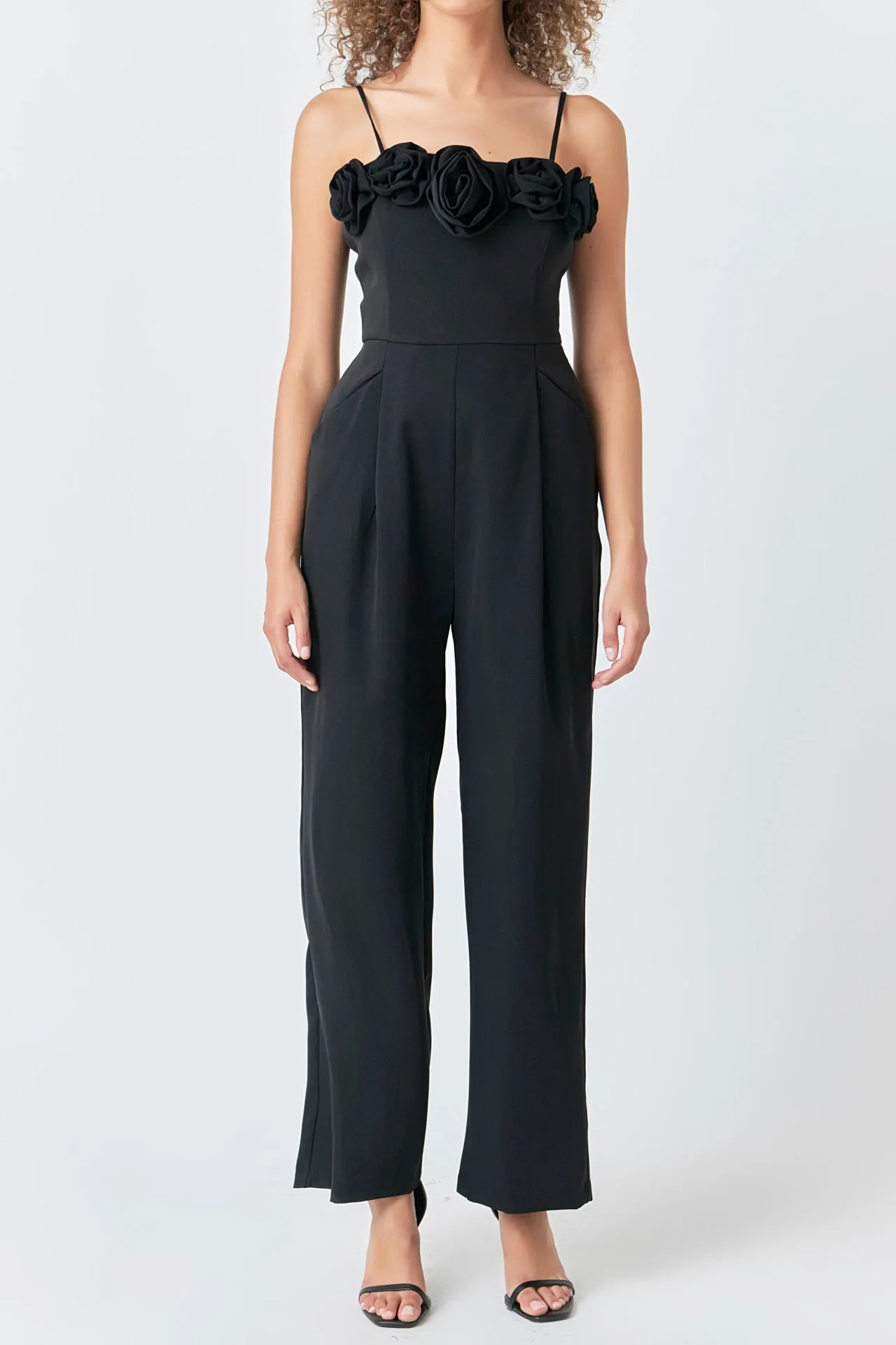 Flower Trim Jumpsuit