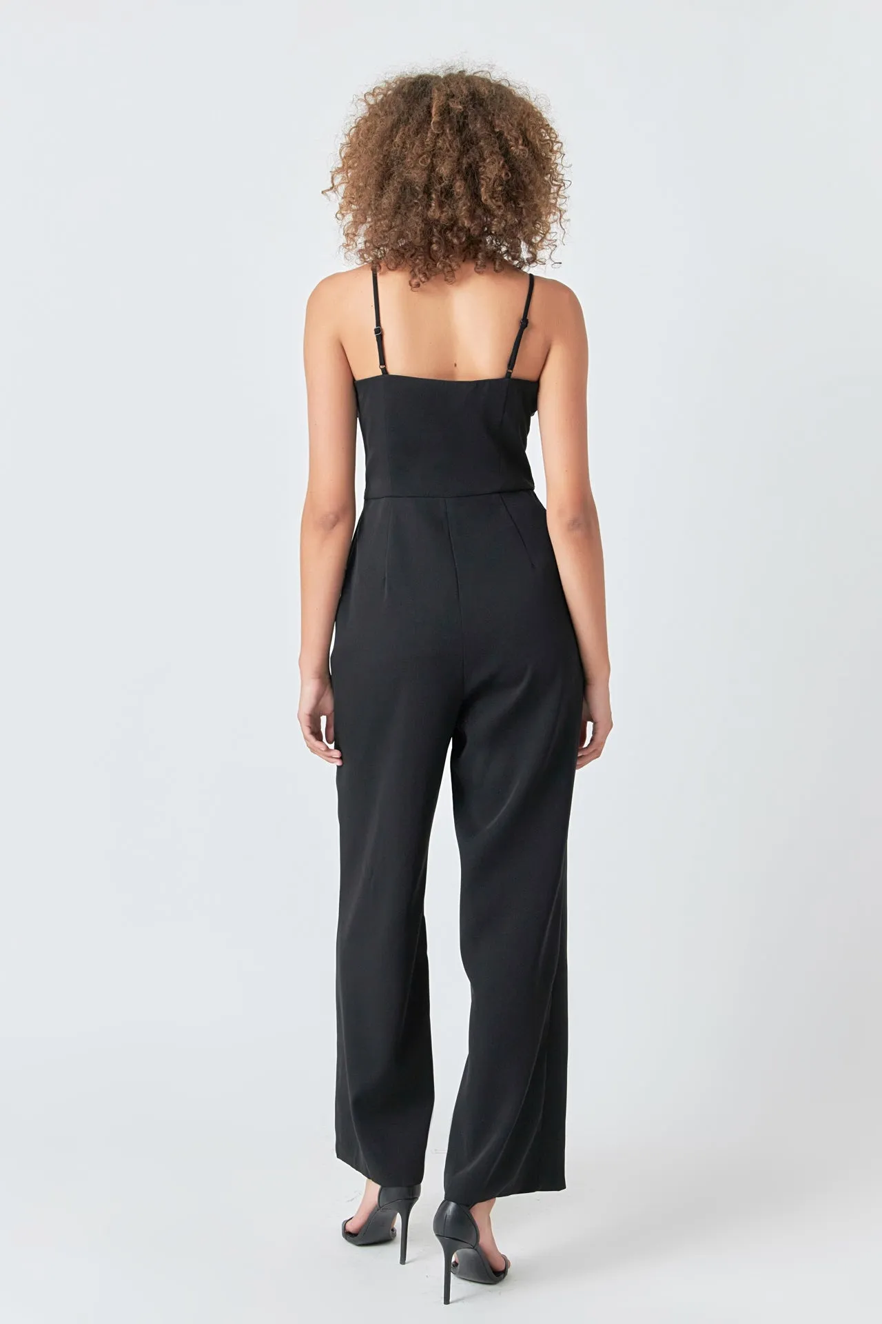 Flower Trim Jumpsuit