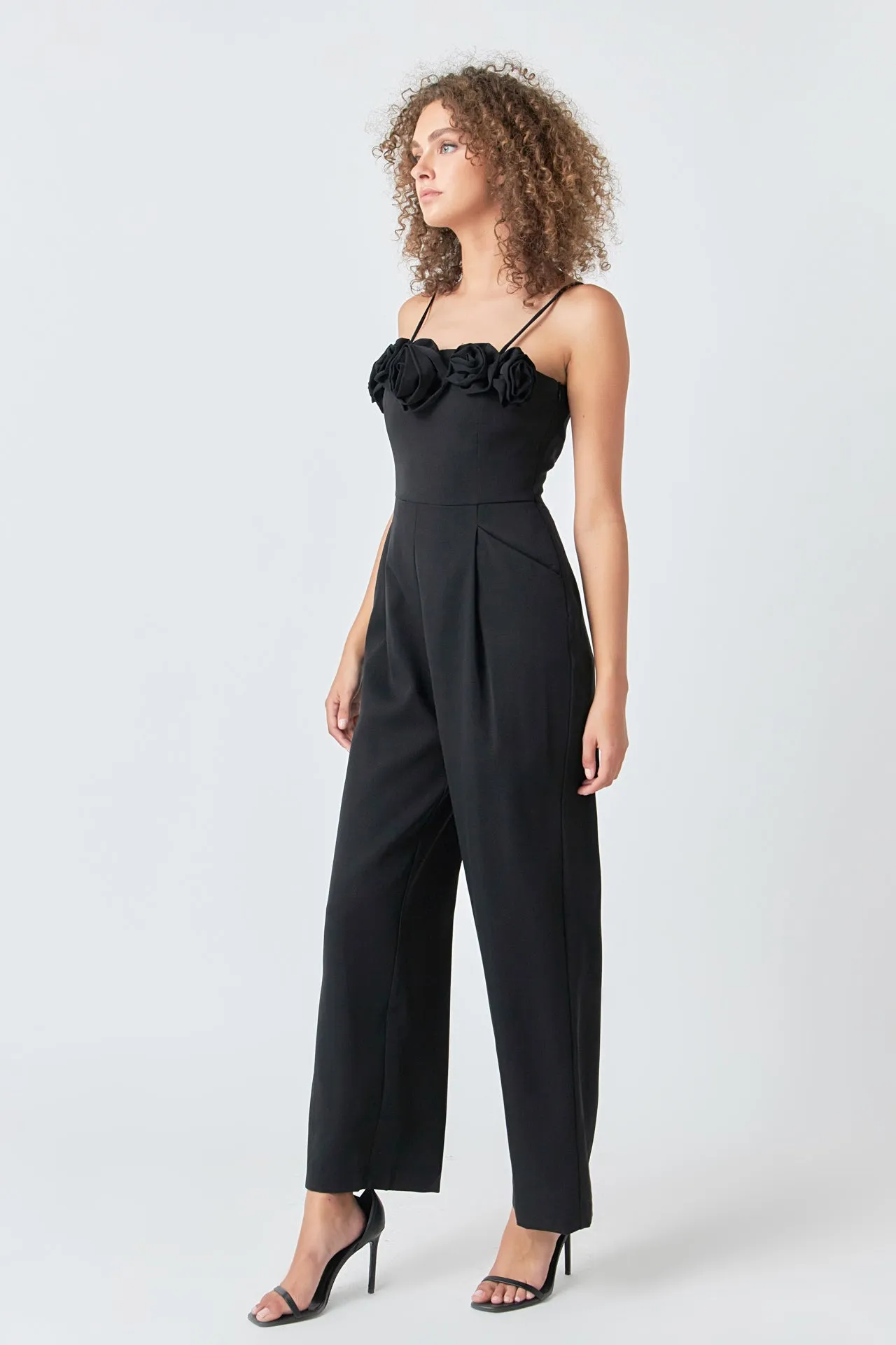 Flower Trim Jumpsuit