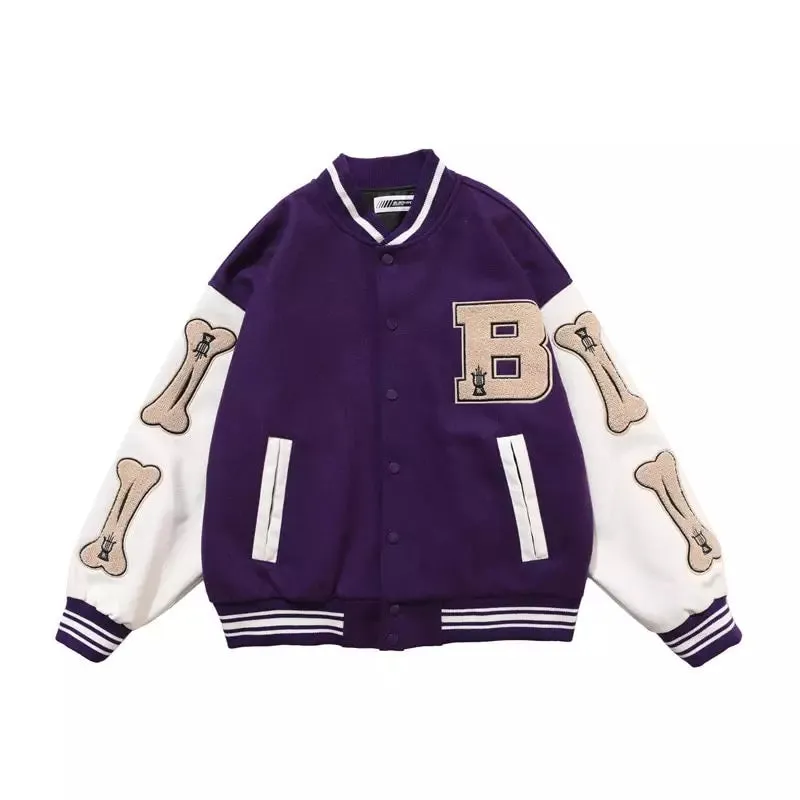 Furry Bone Bomber Jacket