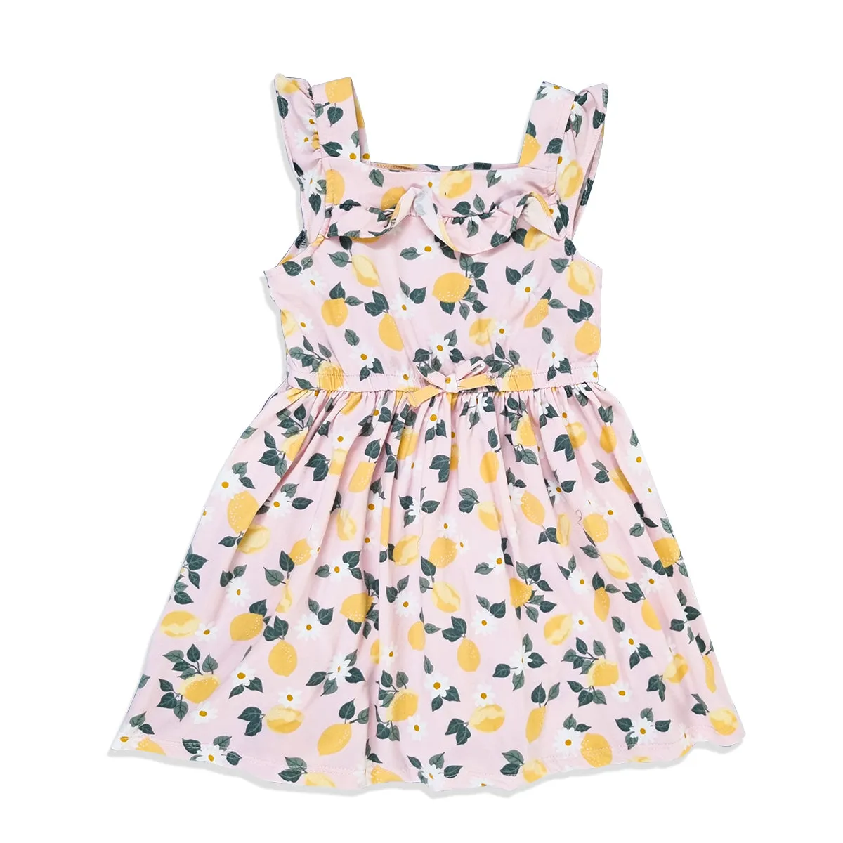 Girls Summer Sleeveless Frock Ruffle Trim Soft Play Dresses
