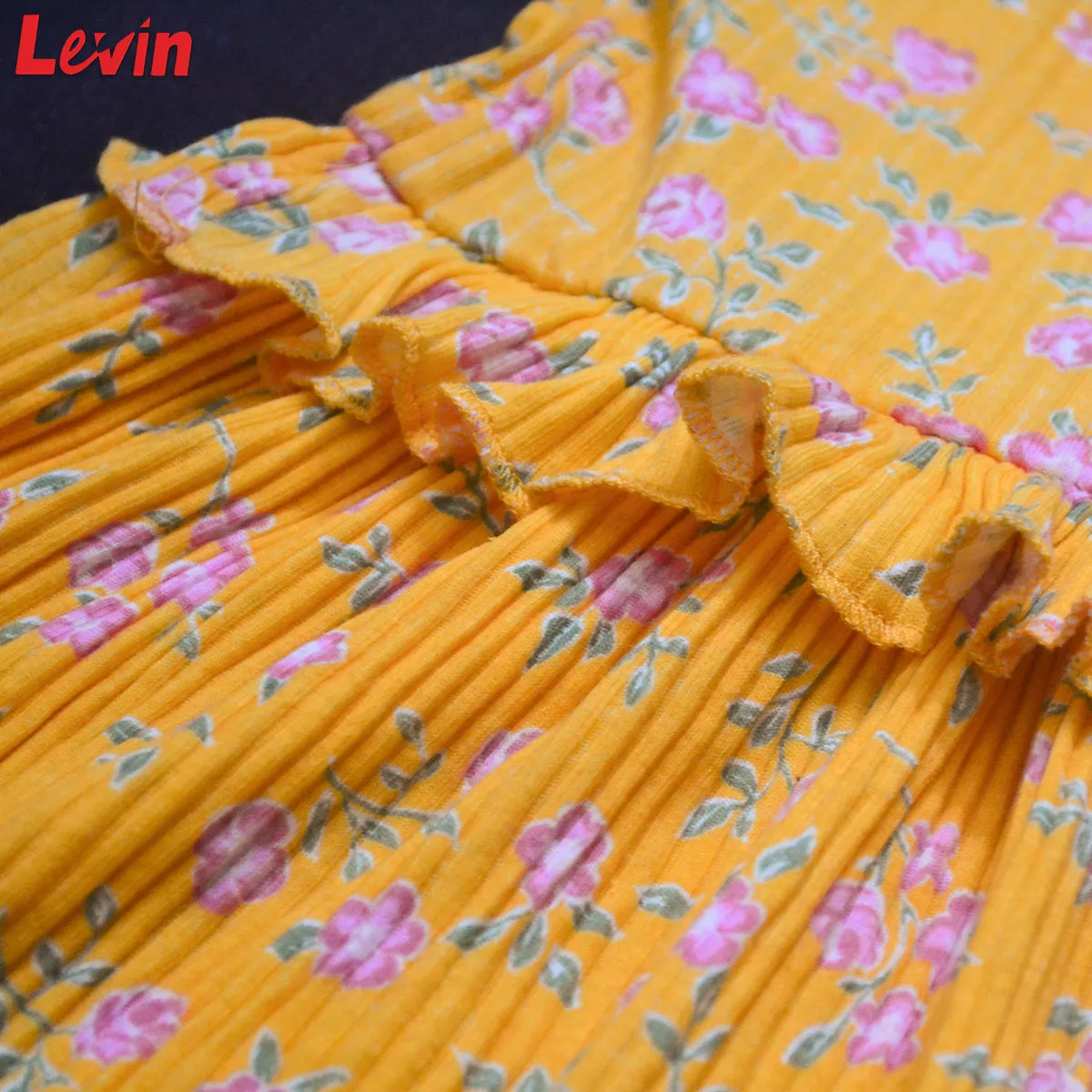 Girls Summer Sleeveless Frock Ruffle Trim Soft Play Dresses