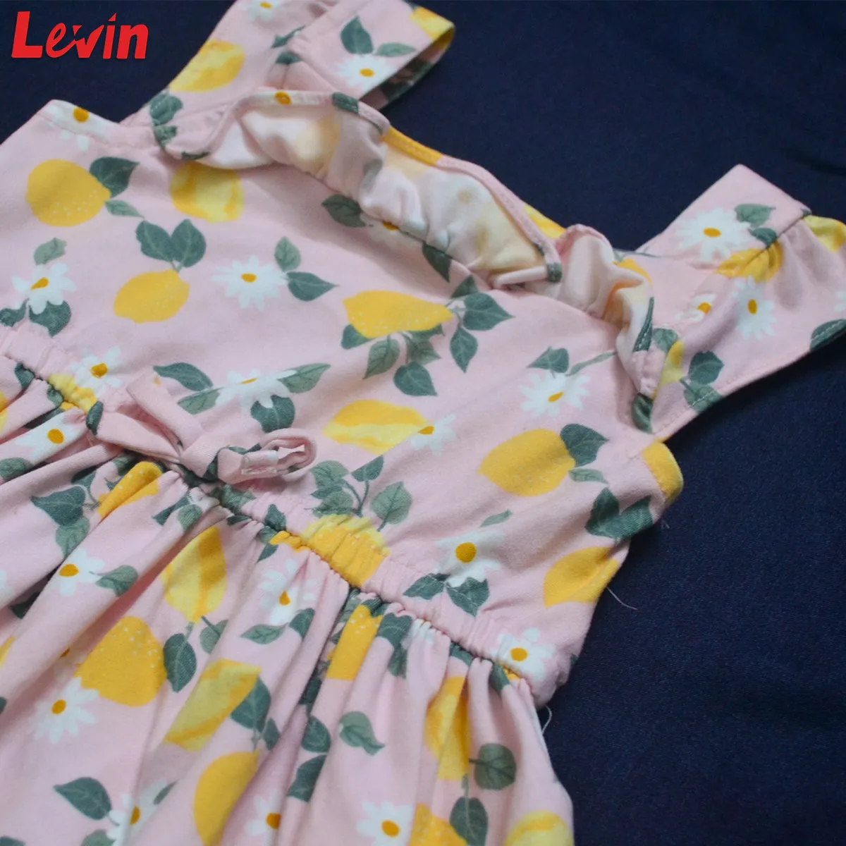 Girls Summer Sleeveless Frock Ruffle Trim Soft Play Dresses