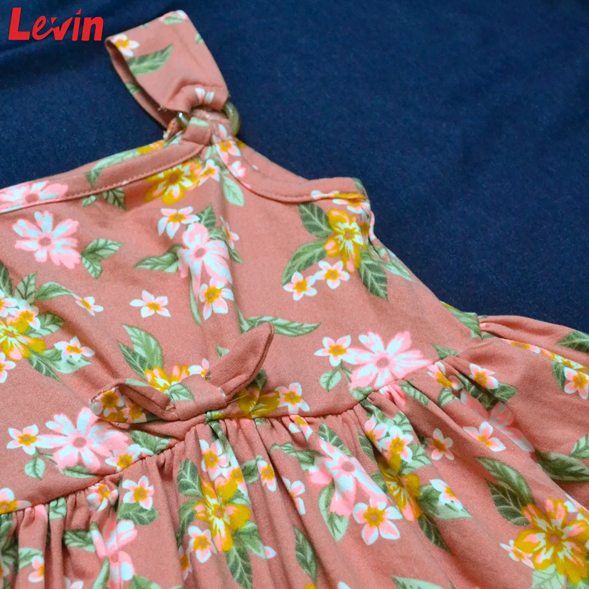 Girls Summer Sleeveless Frock Ruffle Trim Soft Play Dresses