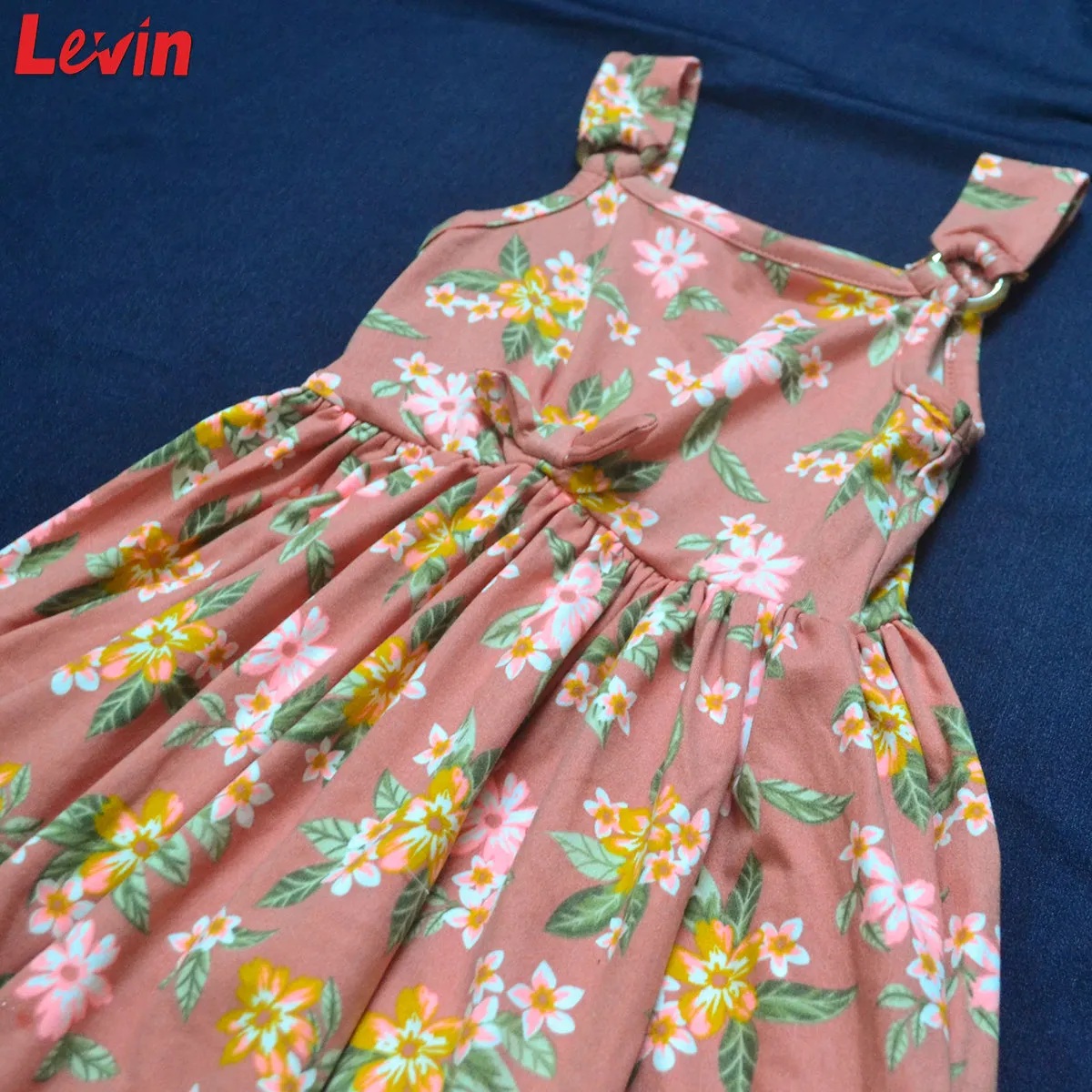 Girls Summer Sleeveless Frock Ruffle Trim Soft Play Dresses