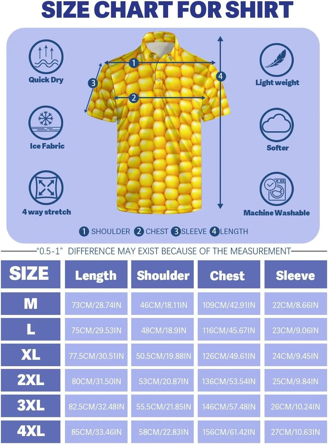 Golf Shirts for Men Printed Quick Dry Short Sleeve Performance Polo Shirts Moisture Wicking Collared Tennis T-Shirt