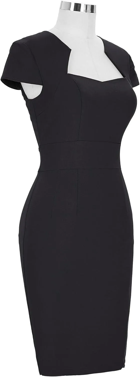 Grace Karin Womens 50s 60s Vintage Pencil Dress Bodycon Cap Sleeve Dress
