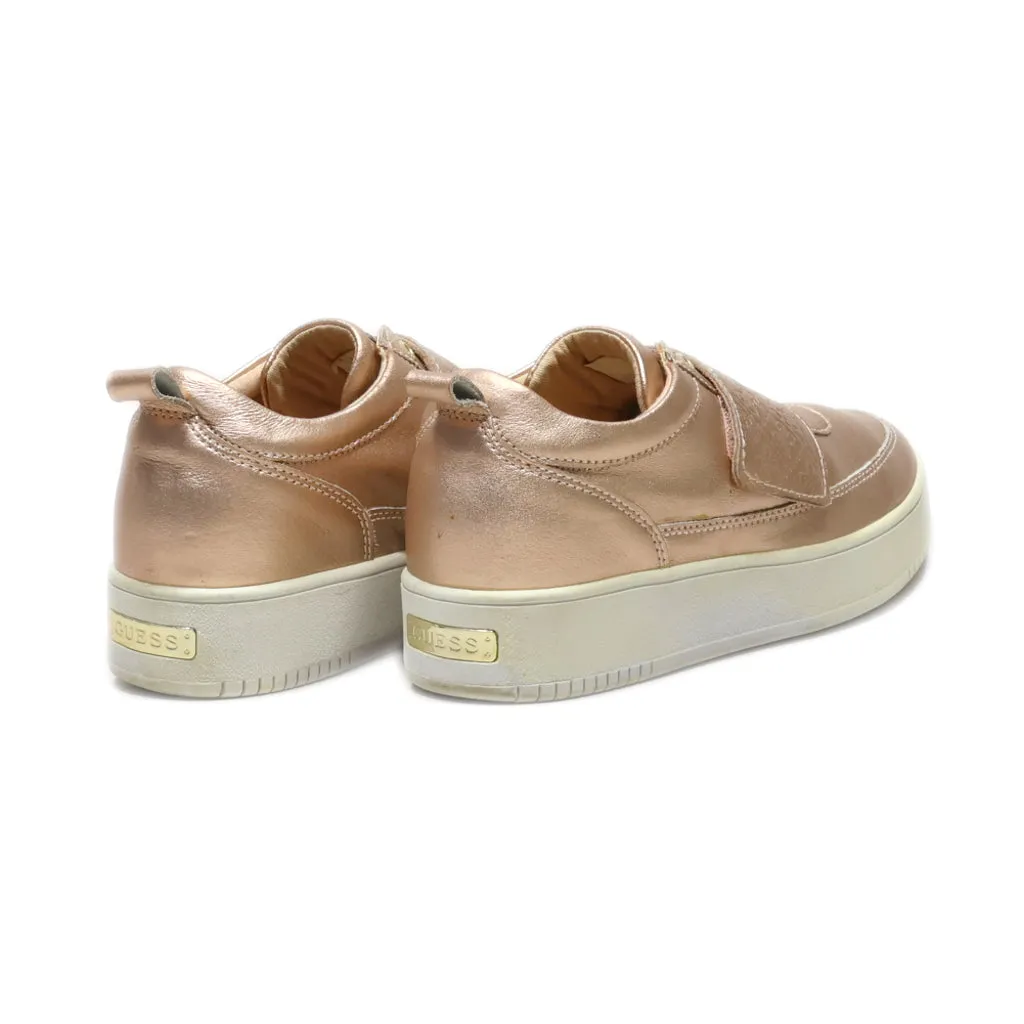Guess Platform Shoes Pu Leather Gold Colour For Women
