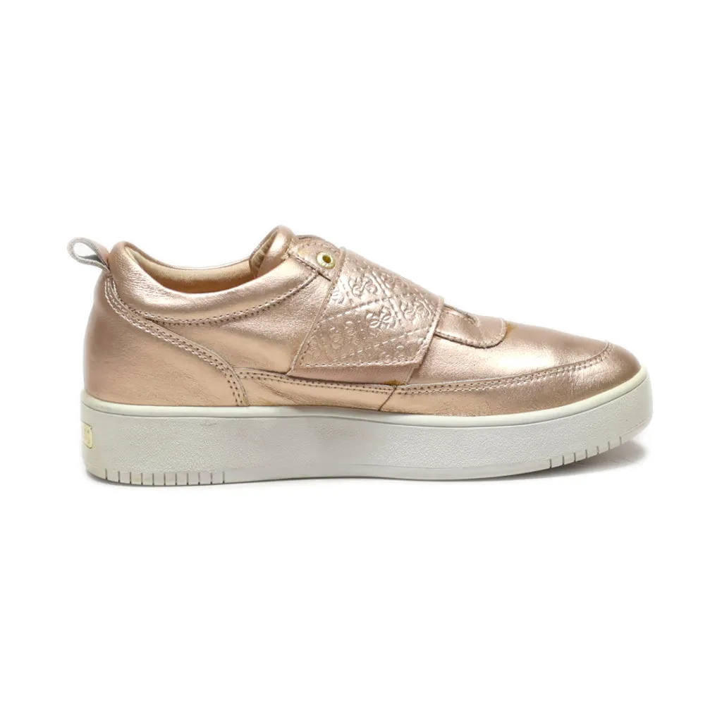 Guess Platform Shoes Pu Leather Gold Colour For Women