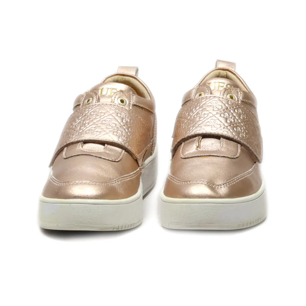 Guess Platform Shoes Pu Leather Gold Colour For Women
