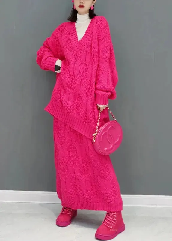 Knit Sweaters And Skirts Two Piece Set Outfits Fall