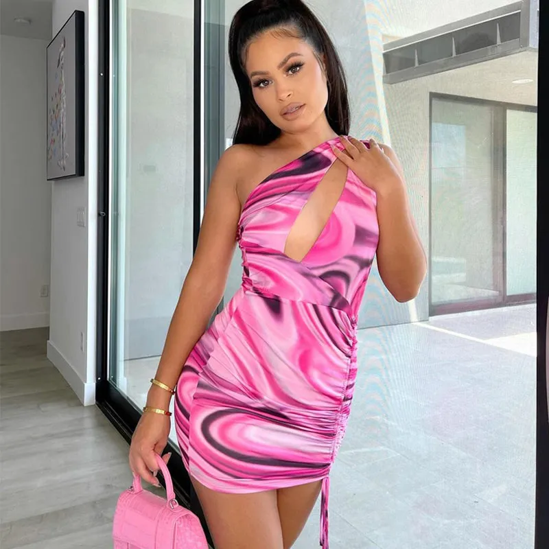 Ladies print stylish dress bandage dress mini dress party dress