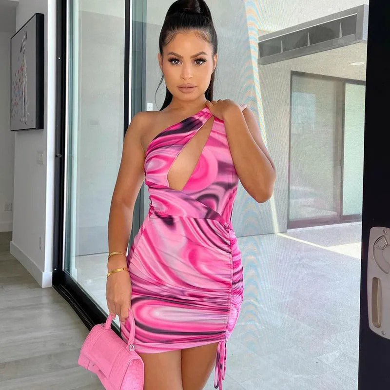 Ladies print stylish dress bandage dress mini dress party dress