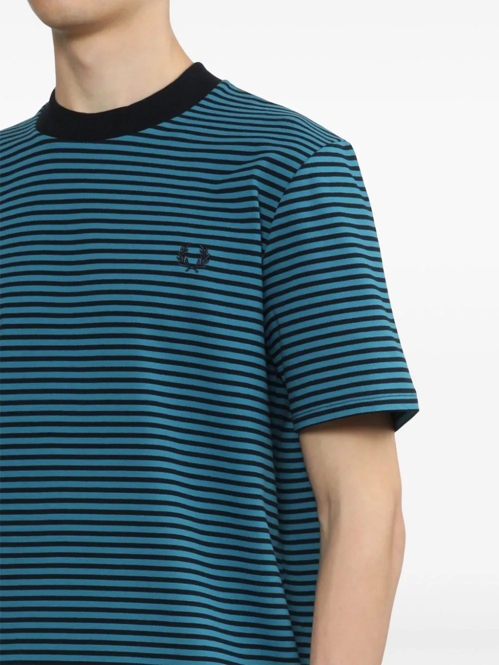 Laurel Wreath-embroidered striped T-shirt