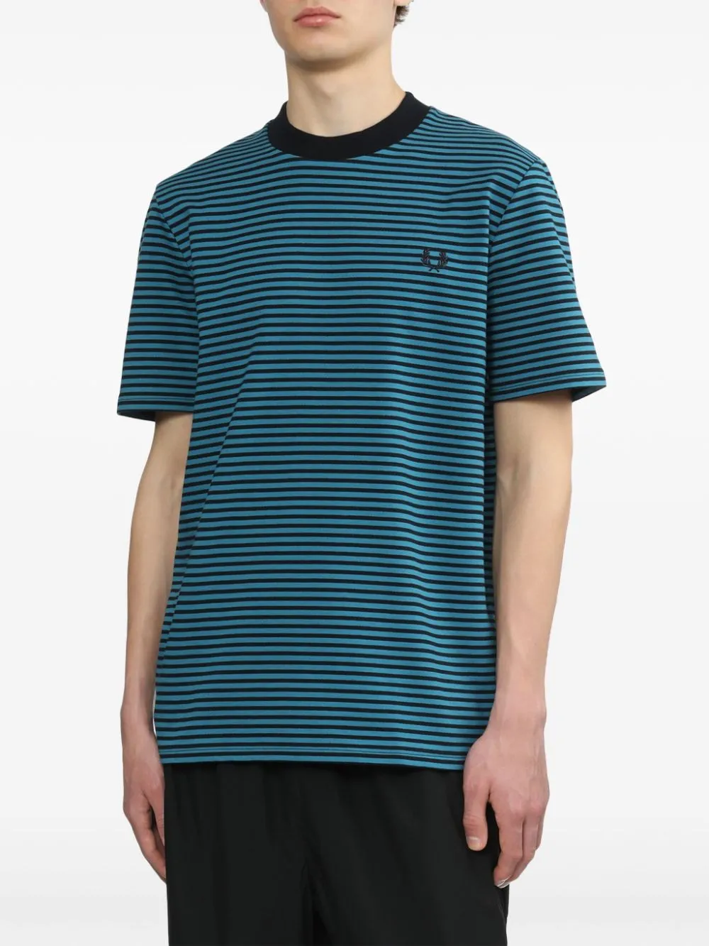 Laurel Wreath-embroidered striped T-shirt