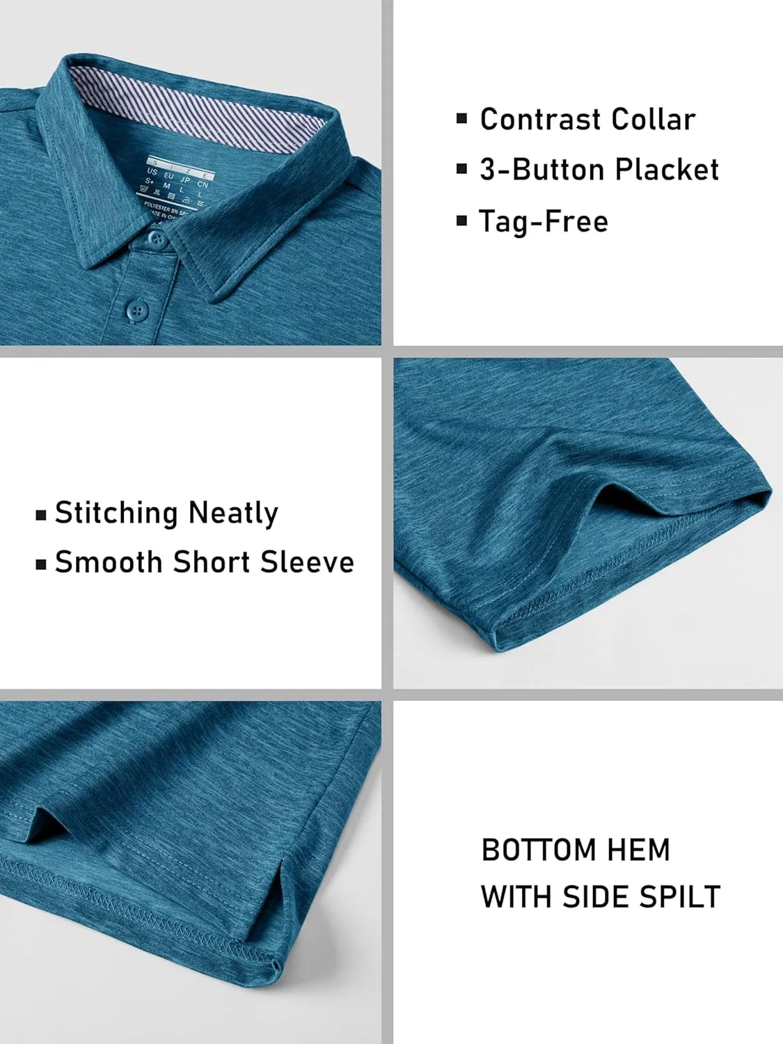 MAGCOMSEN Men's Short Sleeve Polo Golf Shirts 3-Button Moisture Wicking Athletic T-Shirts Casual Collared Shirt
