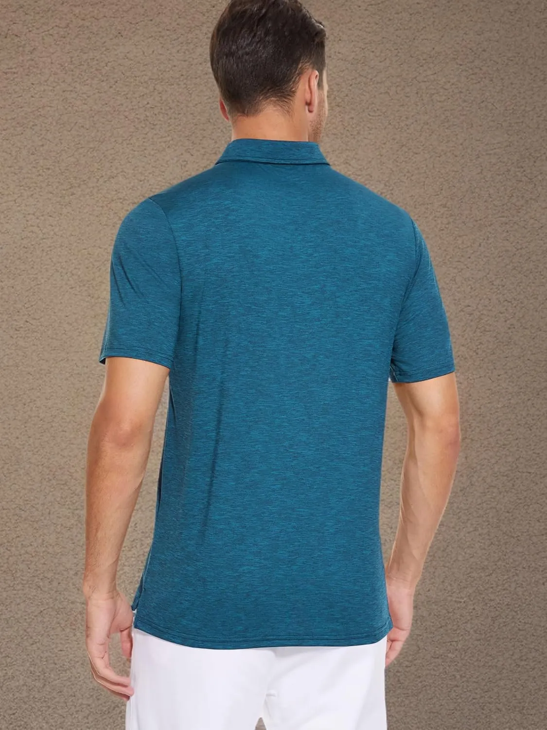 MAGCOMSEN Men's Short Sleeve Polo Golf Shirts 3-Button Moisture Wicking Athletic T-Shirts Casual Collared Shirt
