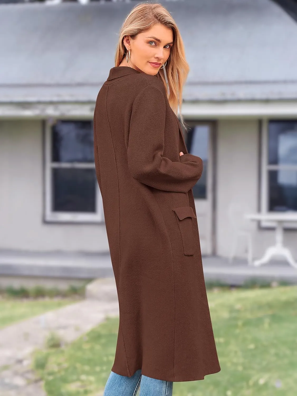 MASCOMODA Open Front Long Cardigan Sweaters for Women Trendy 2025 Fall Winter Oversized Sweater Coats Knit Coatigan Jackets