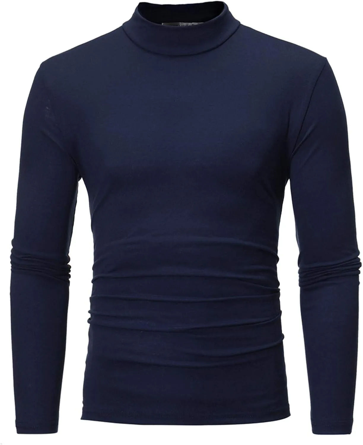 Mens T Shirt Long Sleeve Basic Tops Mock Turtleneck Slim Fit Undershirt Pullover Thermal Baselayer Top