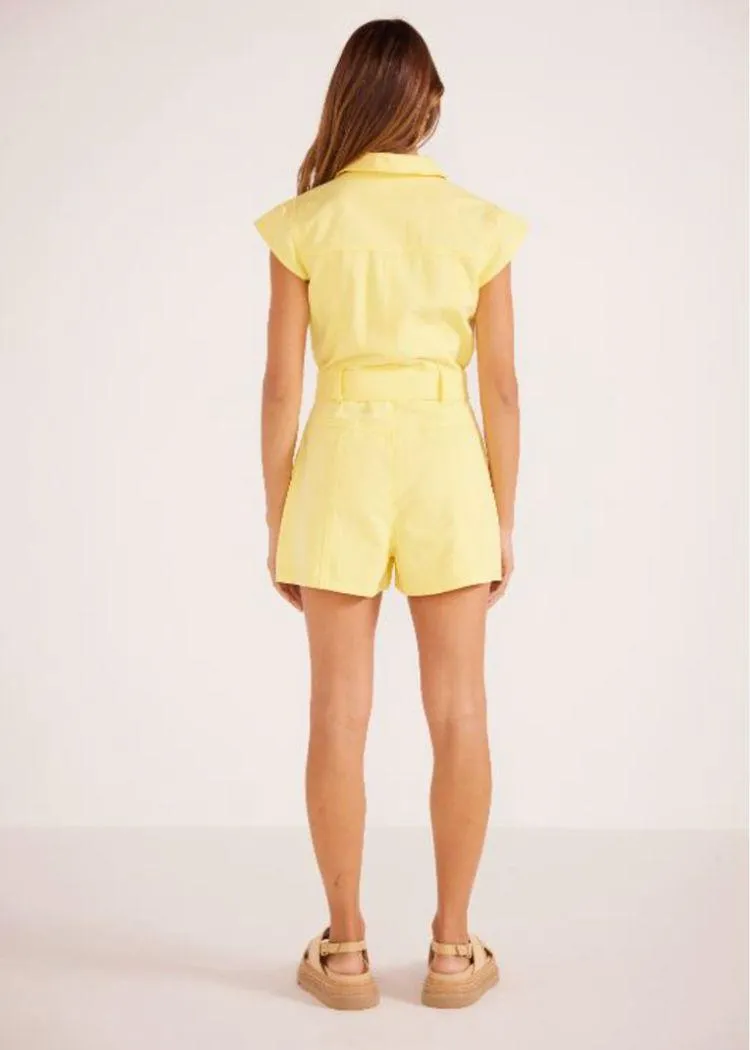 MINKPINK Ayla Scalloped Playsuit- Pineapple