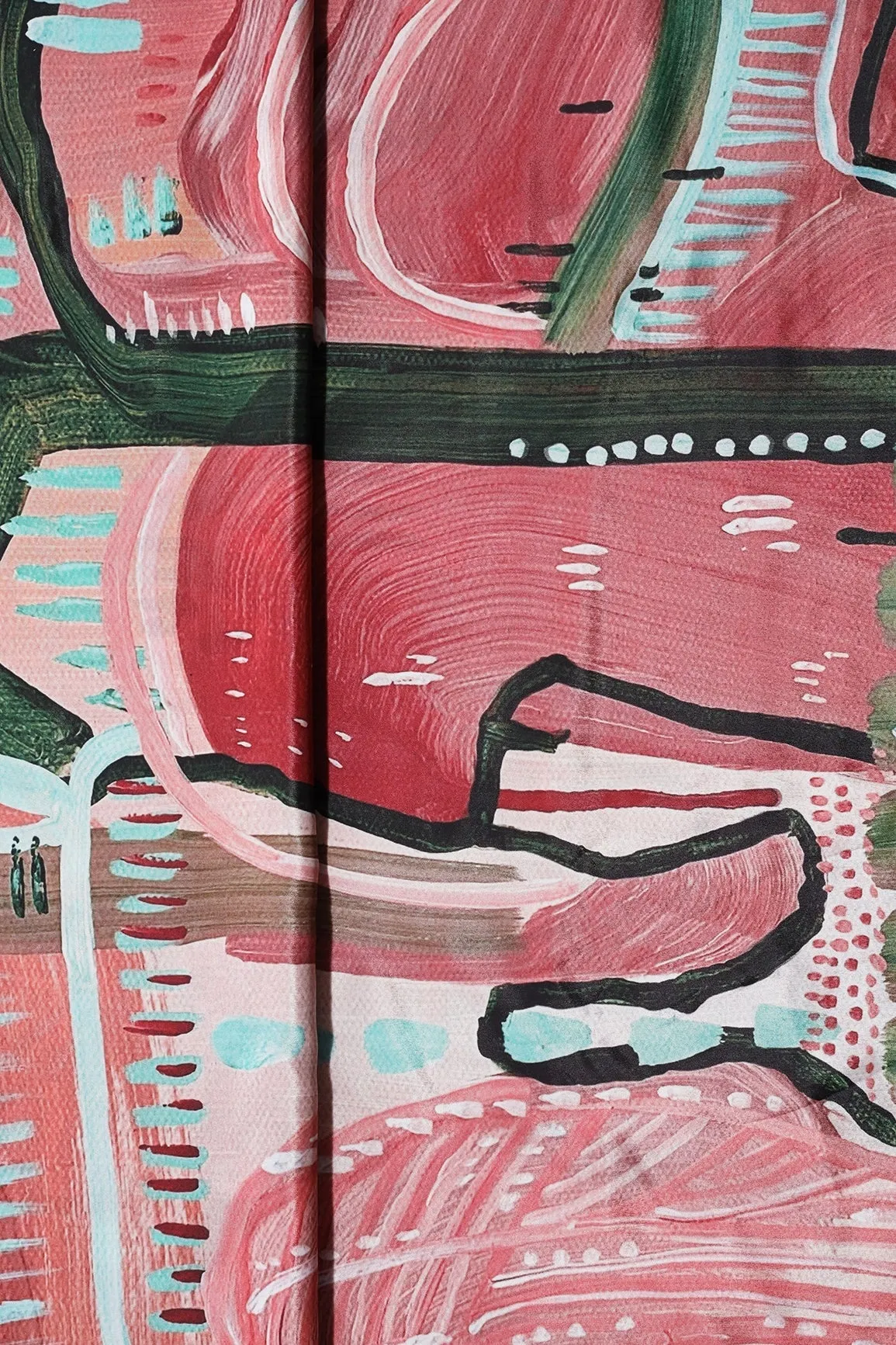 Multi Color Abstract Digital Print On Crepe Fabric