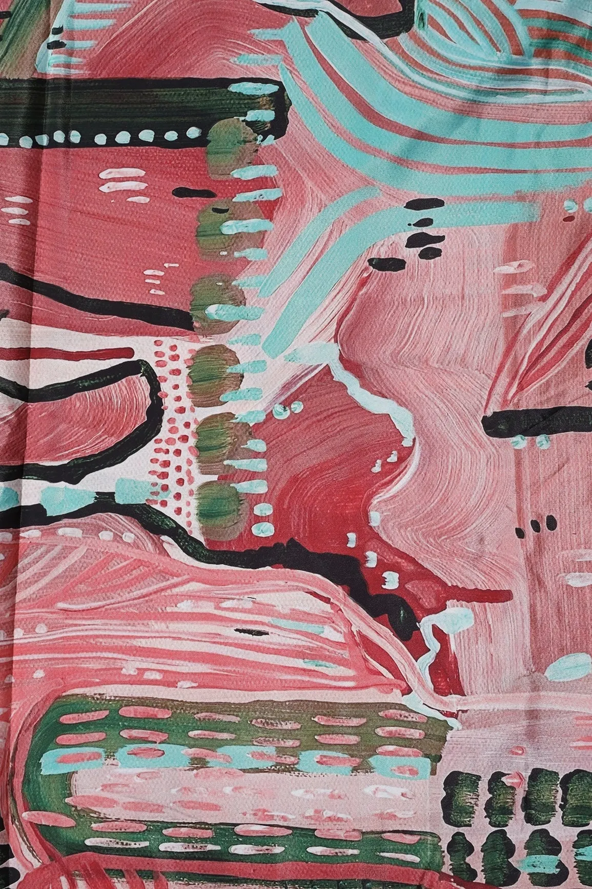 Multi Color Abstract Digital Print On Crepe Fabric