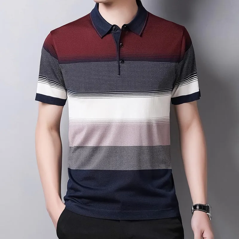 Nsquared Short Sleeve Polo Tee Shirt | Men Casual Summer Striped | Men's Clothing Polos Shirts Mens Fashion Slim Fit Poloshirt
