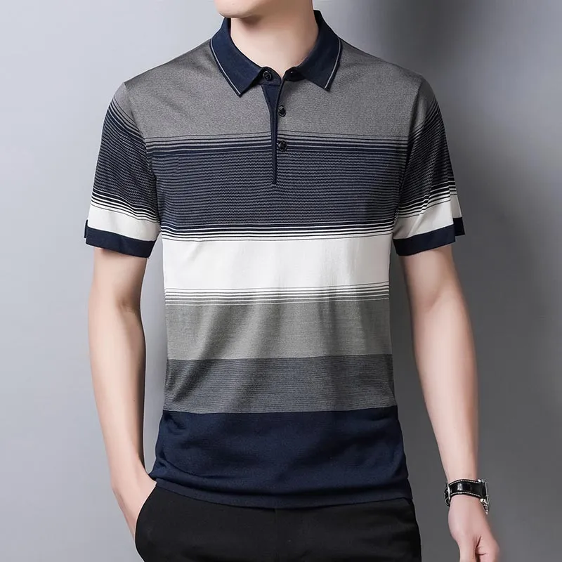 Nsquared Short Sleeve Polo Tee Shirt | Men Casual Summer Striped | Men's Clothing Polos Shirts Mens Fashion Slim Fit Poloshirt