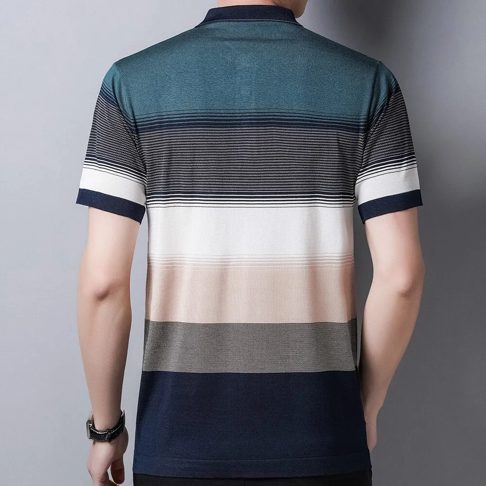 Nsquared Short Sleeve Polo Tee Shirt | Men Casual Summer Striped | Men's Clothing Polos Shirts Mens Fashion Slim Fit Poloshirt