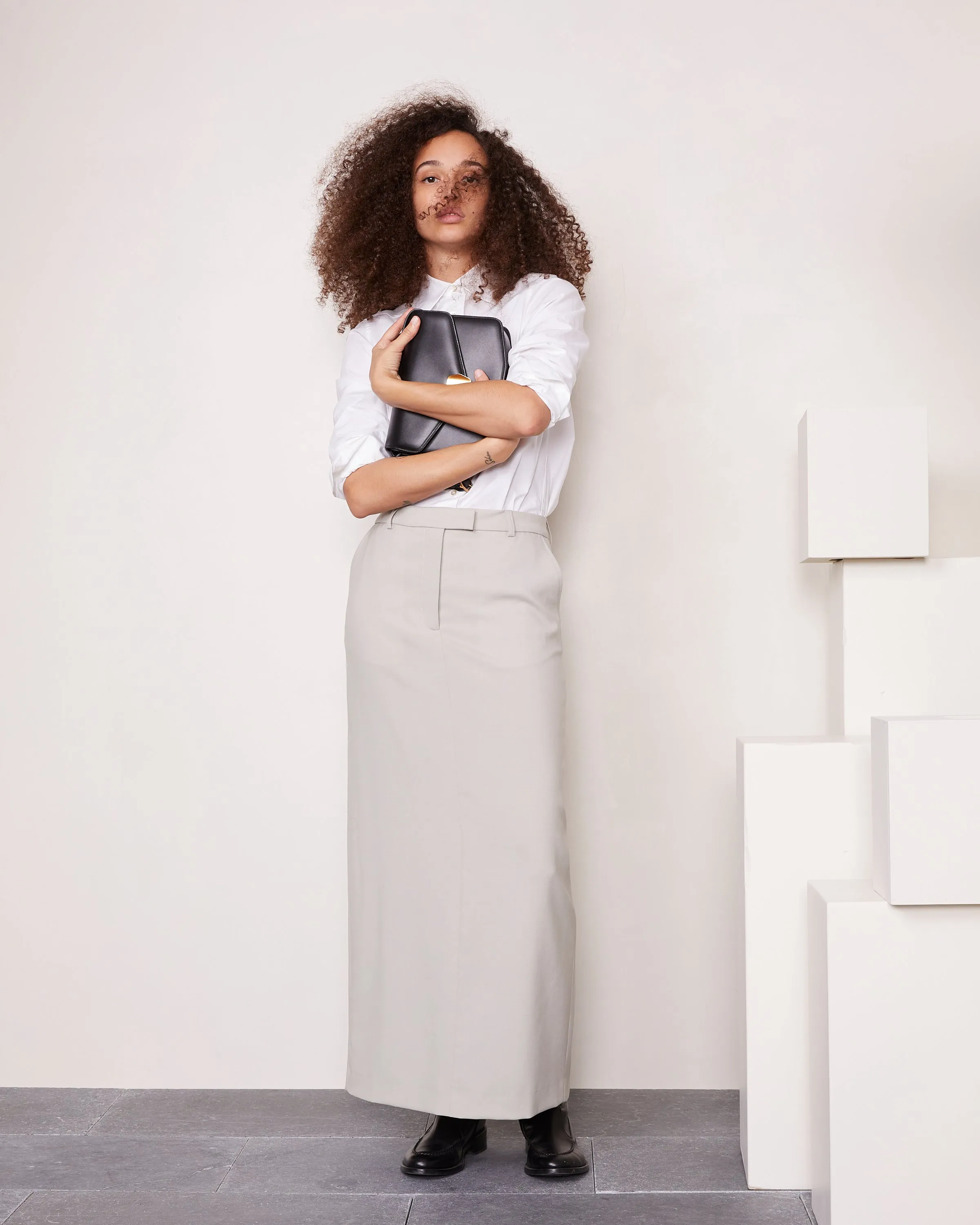 Officine Generale Oxana Skirt in Stone