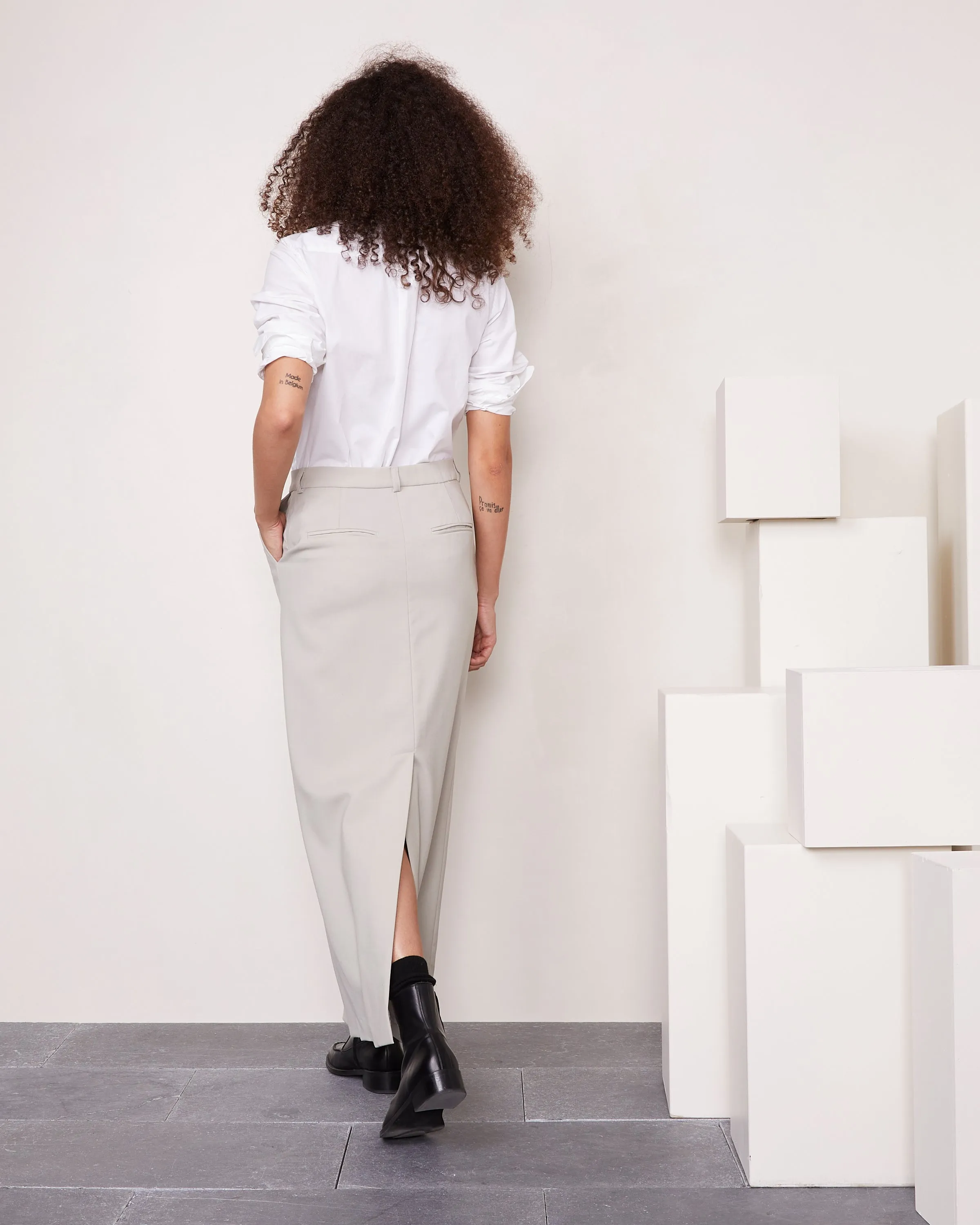 Officine Generale Oxana Skirt in Stone