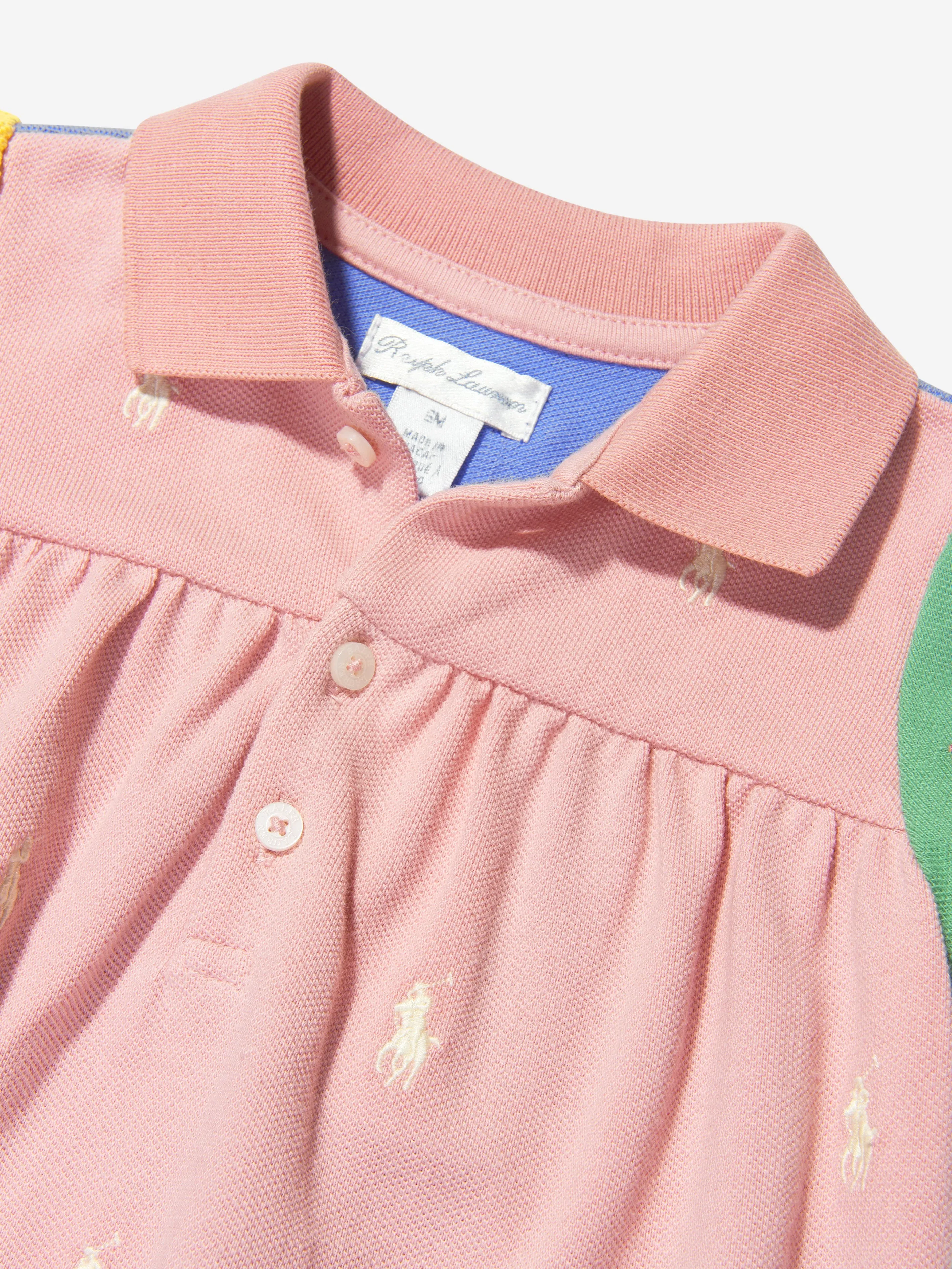 Ralph Lauren Baby Girls Logo Polo Romper