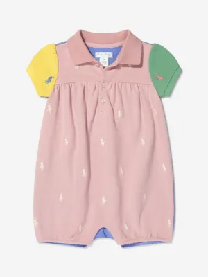 Ralph Lauren Baby Girls Logo Polo Romper