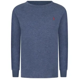 Ralph Lauren Boys Blue Cotton Long Sleeve T-Shirt